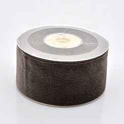 Polyester Velvet Ribbon for Gift Packing and Festival Decoration, Saddle Brown, 2 inch(50mm), about 20yards/roll(18.29m/roll)(SRIB-M001-50mm-850)