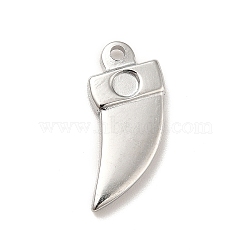 304 Stainless Steel Pendants Cabochon Settings, Dagger Shape, Stainless Steel Color, Tray: 3mm, 19.5x13x3mm, Hole: 1.6mm(STAS-E176-13P)