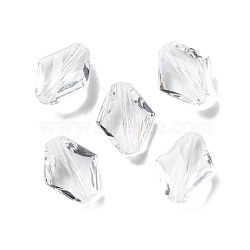 K9 Glass, Imitation Austrian Crystal Beads, Faceted, Rhombus, WhiteSmoke, 10x8x4mm, Hole: 1.4mm(GLAA-R001-01N)