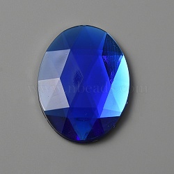 Self-Adhesive Acrylic Rhinestone Stickers, for DIY Decoration and Crafts, Faceted, Oval, Blue, 40x30x6.5mm(FIND-WH0036-35A)