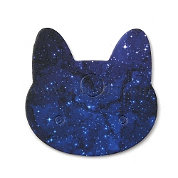 100Pcs Cat Head Shape Paper Jewelry Earring Display Cards, Marine Blue, 3.5x3.5x0.05cm(AJEW-Z021-03A)