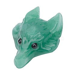 Natural Green Aventurine Pendants, Wolf Head, 37~42x25~30x10~13mm, Hole: 2mm, 1pc/set(G-SC0001-20D)