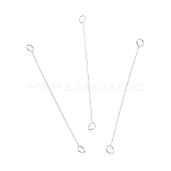 Non-Tarnish 316 Surgical Stainless Steel Eye Pins, Double Sided Eye Pins, Stainless Steel Color, 40x2.5x0.4mm, Hole: 1.6mm(STAS-P277-A06-P)