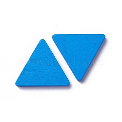 Wood Cabochons, Dyed, Triangle, Blue, 35x40x5mm(WOOD-I004-53B)