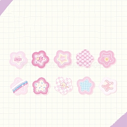 Paper Stickers, for DIY Scrapbooking, Photo Album Decoration, Pink, Star: 18x17mm(DIY-H168-02B)