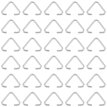 400Pcs 304 Stainless Steel Triangle Rings, Buckle Clasps, Fit for Top Drilled Beads, Webbing, Strapping Bags, Stainless Steel Color, 10~11x12~13x1mm