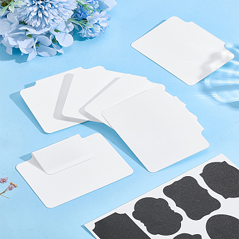 8Pcs Rectangle Plastic Food Label Display Chalkboard Clips for Price Tags, with 1 Sheet Waterproof Chalkboard Sticker Labels, Mixed Color, 9x7cm