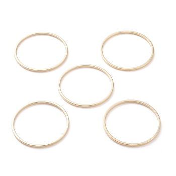 Brass Linking Rings, Long-Lasting Plated, Round Ring, Real 24K Gold Plated & Stainless Steel Color, 25x1mm, Inner Diameter: 23mm