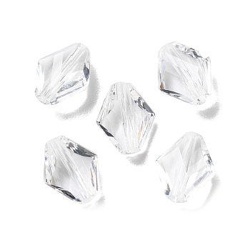 K9 Glass, Imitation Austrian Crystal Beads, Faceted, Rhombus, WhiteSmoke, 10x8x4mm, Hole: 1.4mm