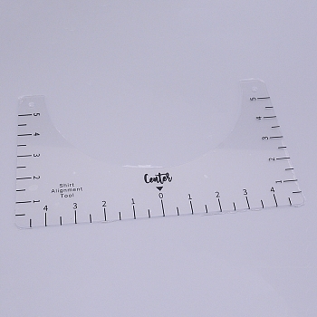 Transparent Acrylic Alignment T-Shirt Ruler, Ruler Guide, for Applying Vinyl and Sublimation Designs On Shirts, Clear, 15.5x25.5x0.2cm