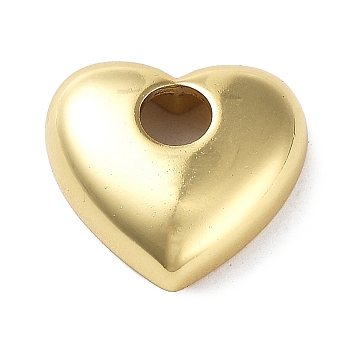 Rack Plating Brass Pendants, Heart Charms, Long-Lasting Plated, Cadmium Free & Lead Free, Real 18K Gold Plated, 15.5x16.5x4.5mm, Hole: 4.5mm