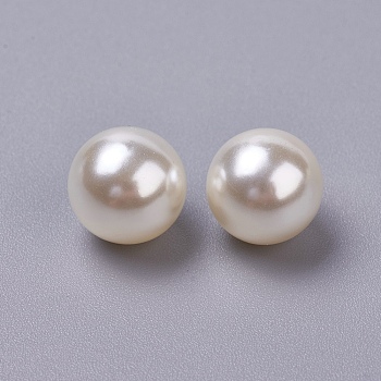 ABS Plastic Imitation Pearl Beads, Round, Undrilled/No Hole Beads, Seashell Color, 8mm, about 1950pcs/500g