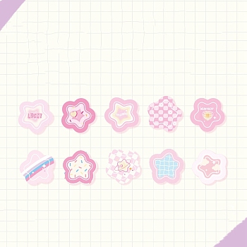 Paper Stickers, for DIY Scrapbooking, Photo Album Decoration, Pink, Star: 18x17mm