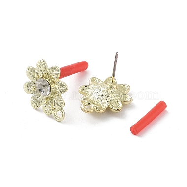 Rack Plating Golden Alloy with Rhinestone Stud Earring Findings(EJEW-B036-02G-07)-2