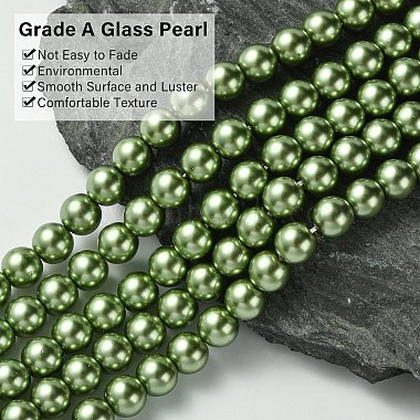 Eco-Friendly Grade A Glass Pearl Beads(HY-J002-8mm-HX071)-3