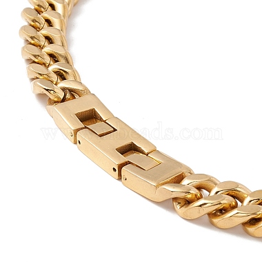 Ion Plating(IP) 304 Stainless Steel Curb Chains Necklace for Women(NJEW-E155-02G-01)-3