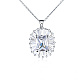 304 Stainless Steel Micro Pave Cubic Zirconia Pendant Necklaces(FA6479-1)-1