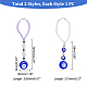 AHADEMAKER 2Pcs 2 Style Glass Beaded Turkish Blue Evil Eye Hanging Pendant(KEYC-GA0001-30)-2