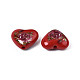 Flower Printed Opaque Acrylic Heart Beads(SACR-S305-28-I03)-3