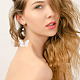 anattasoul 2 paires 2 style papillon en tissu avec boucles d'oreilles pendantes en perles de plastique(EJEW-AN0002-84)-5