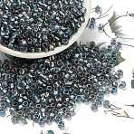 TOHO 11/0 Round Beads, Japanese Seed Beads, (272) Inside Color AB Crystal/Light Blue Lined, 11/0, 2.2mm, Hole: 0.8mm, about 1110pcs/10g(X-SEED-TR11-0272)