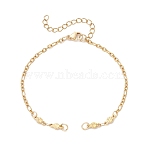 304 Stainless Steel Leaf Link Chain Bracelet Making, Golden, 7-1/8 inch(18cm)(AJEW-JB01433)