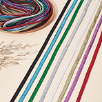 8 Pairs 8 Colors Sparkle Polyester Shoelaces, for Shoe Accessories, Mixed Color, 1100x9~9.5x1mm, 1 pair/color (AJEW-LP0003-08)