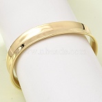 Brass Cuff Bangles, Grooved Plain Bangles for Women, Rack Plating, Long-Lasting Plated, Cadmium Free & Lead Free, Real 18K Gold Plated, Inner Diameter: 2.28 inch(5.8cm)(BJEW-L718-02G)