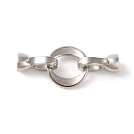 Brass Fold Over Clasps, Cadmium Free & Nickel Free & Lead Free, Ring, Platinum, 31mm, Hole: 4mm(KK-U016-24P)