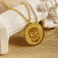 Skull Pendant Necklaces, Stainless Steel Cable Chain Necklaces for Women(JQ7067-1)