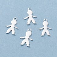 201 Stainless Steel Pendants, Boy, Silver, 16x11x0.8mm, Hole: 1.5mm(STAS-H436-60S)