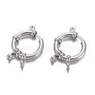 304 Stainless Steel Spring Ring Clasps, Ring, Stainless Steel Color, 18x4.5mm, Hole: 2.5mm(STAS-G190-17P-B)