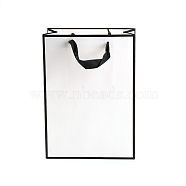 Rectangle Paper Bags, with Handles, for Gift Bags and Shopping Bags, White, 20x10x0.6x28cm(CARB-F007-01D-01)