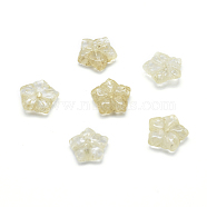 Natural Citrine Beads, Plum Blossom, Dyed & Heated, 9~10x9~10x3.5mm, Hole: 1mm(G-L533-43)