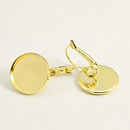 Brass Leverback Earring Findings, Lead Free and Cadmium Free, Golden, 30x18mm, Tray: 16mm(KK-C1244-16mm-G-RS)