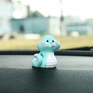 Snake Resin Car Display Decorations, Car Home Office Ornaments, Pale Turquoise, 30x25mm(SNAK-PW0001-53)