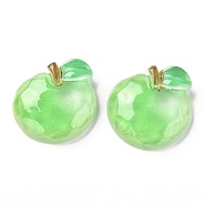 Transparent Resin Decoden Cabochons, Apple, Lime, 20x19.5x6mm(CRES-J046-03H)