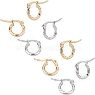 Unicraftale 304 Stainless Steel Hoop EarRing Shapes, Hypoallergenic EarRing Shapes, Ring Shape, Golden & Stainless Steel Color, 12 Gauge, 12x2mm, pin: 0.7x1mm, 2 colors, 12pairs/color, 24pairs/box(EJEW-UN0001-41)