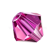 Preciosa&reg Crystal Beads, Czech Crystal, Bicone(451 69 302 Rondelle), 70350 Fuchsia, 6mm, Hole: 1mm(X-PRC-BA6-70350)