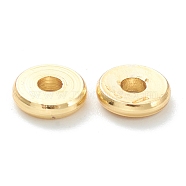 Brass Beads, Long-Lasting Plated, Flat Round/Disc, Heishi Beads, Real 18K Gold Plated, 6x1.5mm, Hole: 1.8mm(X-KK-P198-09B-G)