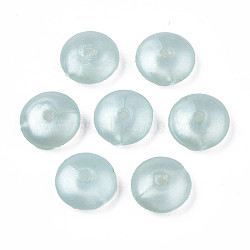 Opaque Acrylic Beads, Flat Round, Aquamarine, 10x4mm, Hole: 1.5mm, about 2300pcs/500g(OACR-N131-019D)