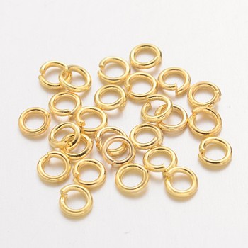 Brass Jump Rings, Open Jump Rings, Cadmium Free & Lead Free, Golden, 20 Gauge, 4x0.8mm, Inner Diameter: 2.4mm, about 11000pcs/500g