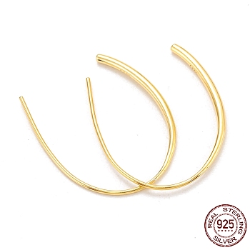 925 Sterling Silver Ear Thread, Golden, 30.5x1.5mm, Pin: 0.7mm