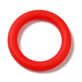 Silicone Beads, Ring, Red, 65x10mm, Hole: 3mm