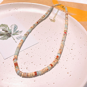 Synthetic Imperial Jasper Heishi Graduated Beaded Necklaces