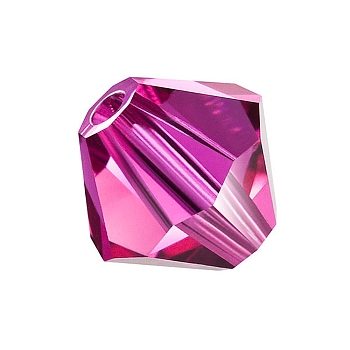 Preciosa&reg Crystal Beads, Czech Crystal, Bicone(451 69 302 Rondelle), 70350 Fuchsia, 6mm, Hole: 1mm