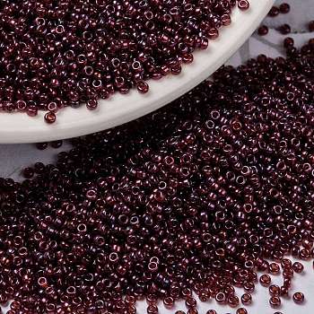 MIYUKI Round Rocailles Beads, Japanese Seed Beads, 15/0, (RR313) CranbeRRy Gold Luster, 1.5mm, Hole: 0.7mm, about 5555pcs/10g