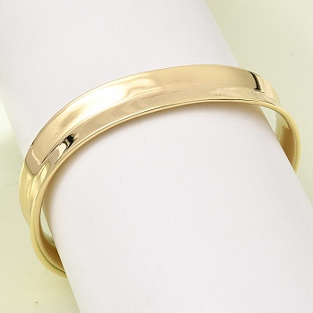 Brass Cuff Bangles, Grooved Plain Bangles for Women, Rack Plating, Long-Lasting Plated, Cadmium Free & Lead Free, Real 18K Gold Plated, Inner Diameter: 2.28 inch(5.8cm)