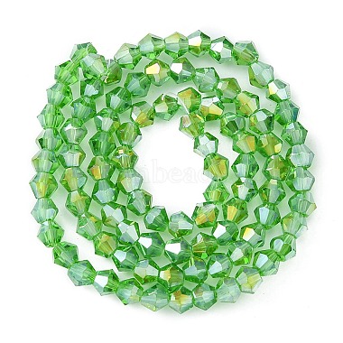 4mm Lime Green Bicone Glass Beads