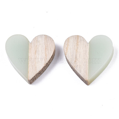 Resin & Wood Two Tone Cabochons(RESI-R425-04H)-2